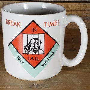Vtg Monopoly Jail Break Time Mug Cup American Greetings Ceramic Replacement